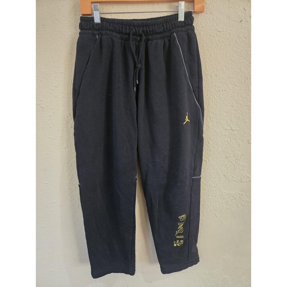 Nike Air Jordan PSG Paris Saint Germain Fleece Jogger Black Yellow, Mens Size S